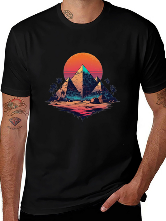 Retro Egypt Pyramids Graphic T-Shirt