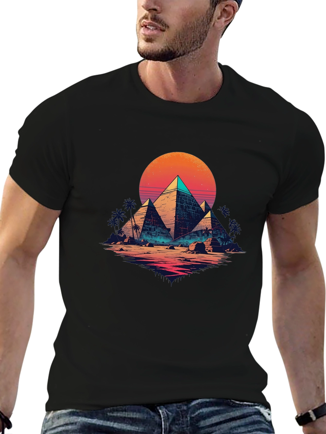 Retro Egypt Pyramids Graphic T-Shirt