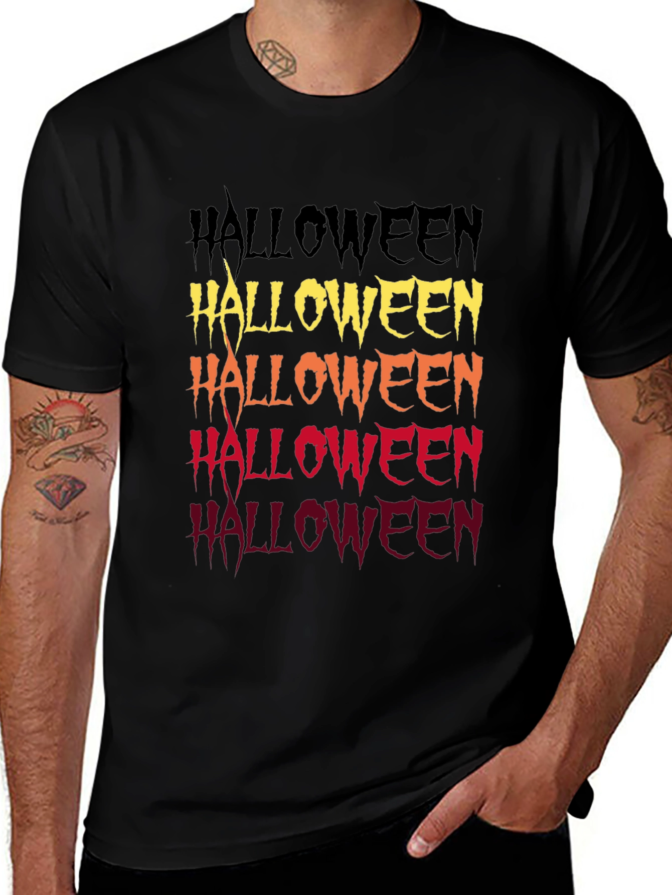 Halloween Fade Graphic Tee - Spooky Season Shirt