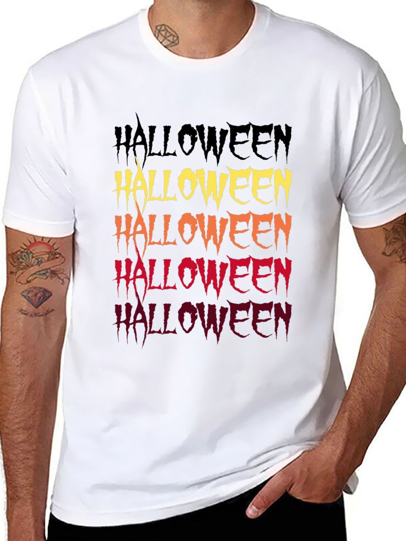 Halloween Fade Graphic Tee - Spooky Season Shirt