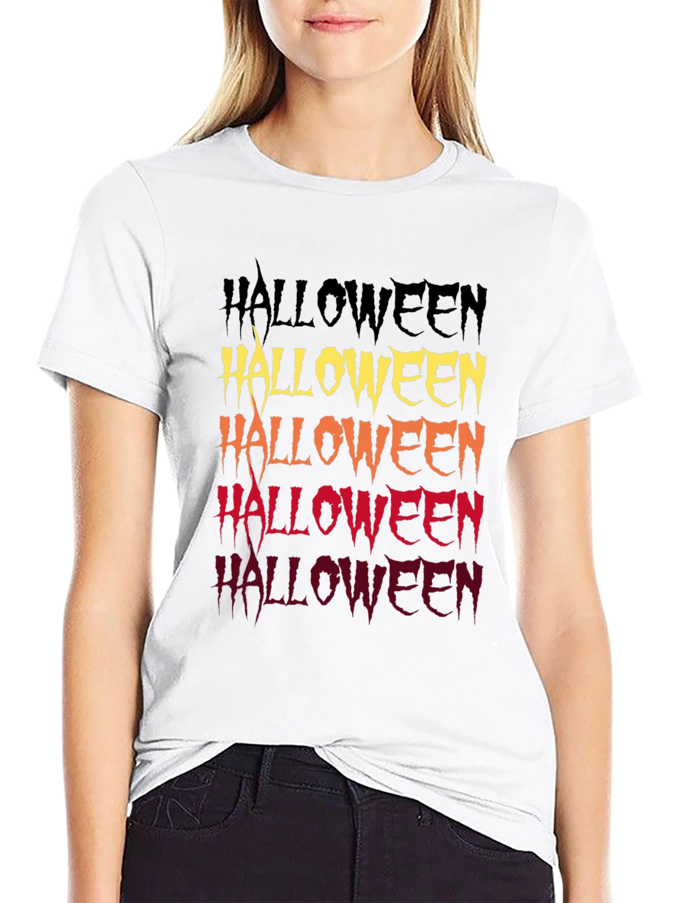 Halloween Fade Graphic Tee - Spooky Season Shirt