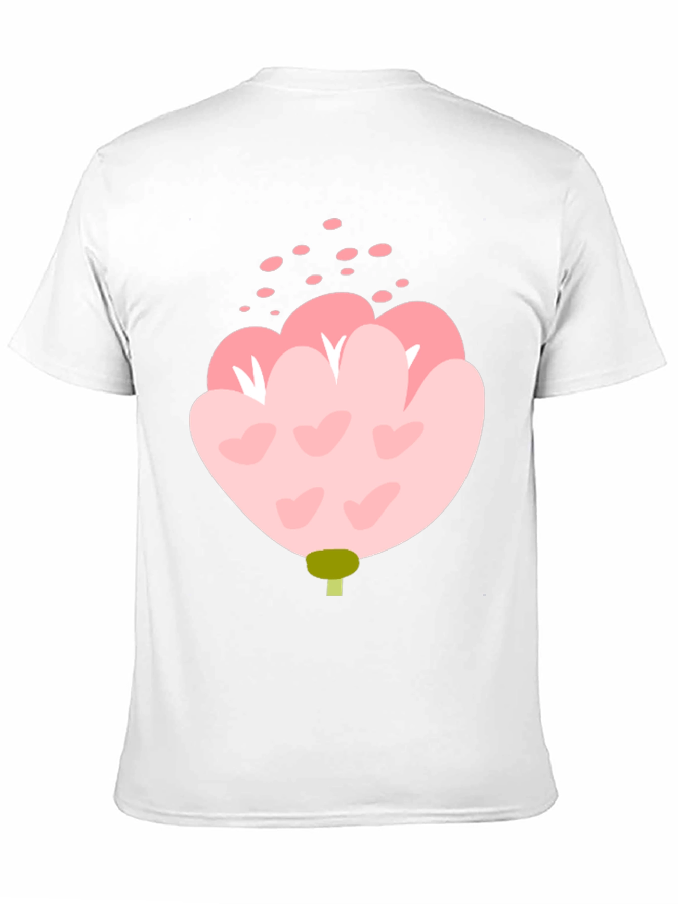 Pink Floral Graphic Tee - Black Cotton Blend