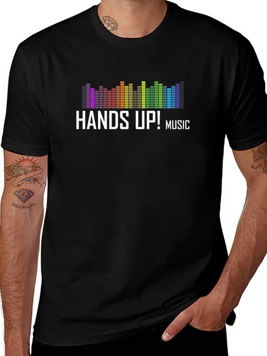 Hands Up! Music T-Shirt - Vibrant Equalizer Design