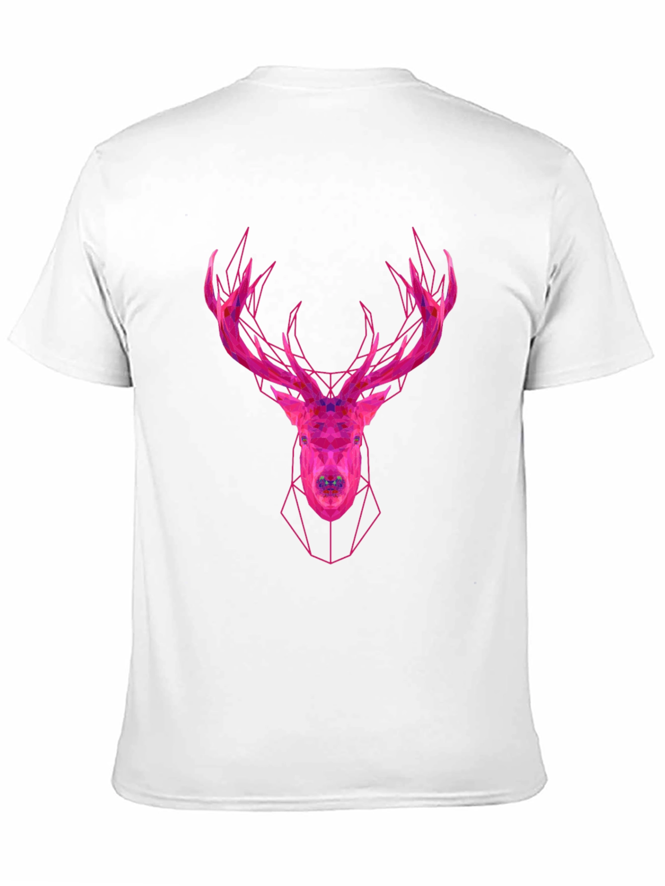 Geometric Deer Head Graphic Tee - Modern Style