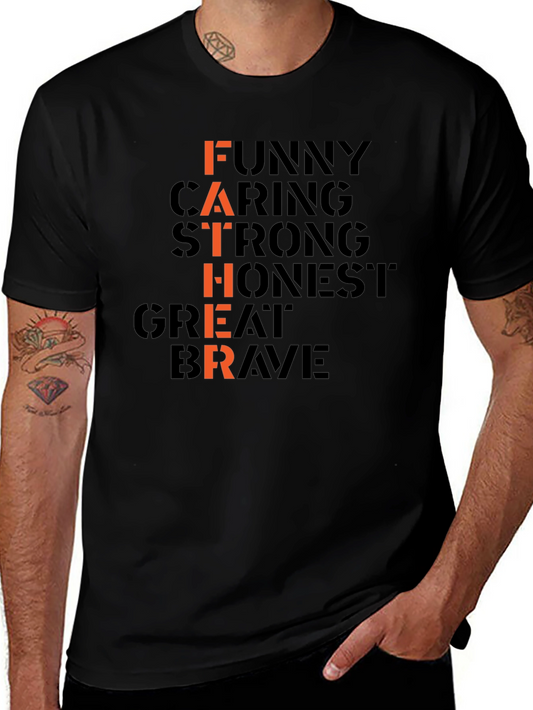 Father Funny Caring Strong Graphic T-Shirt