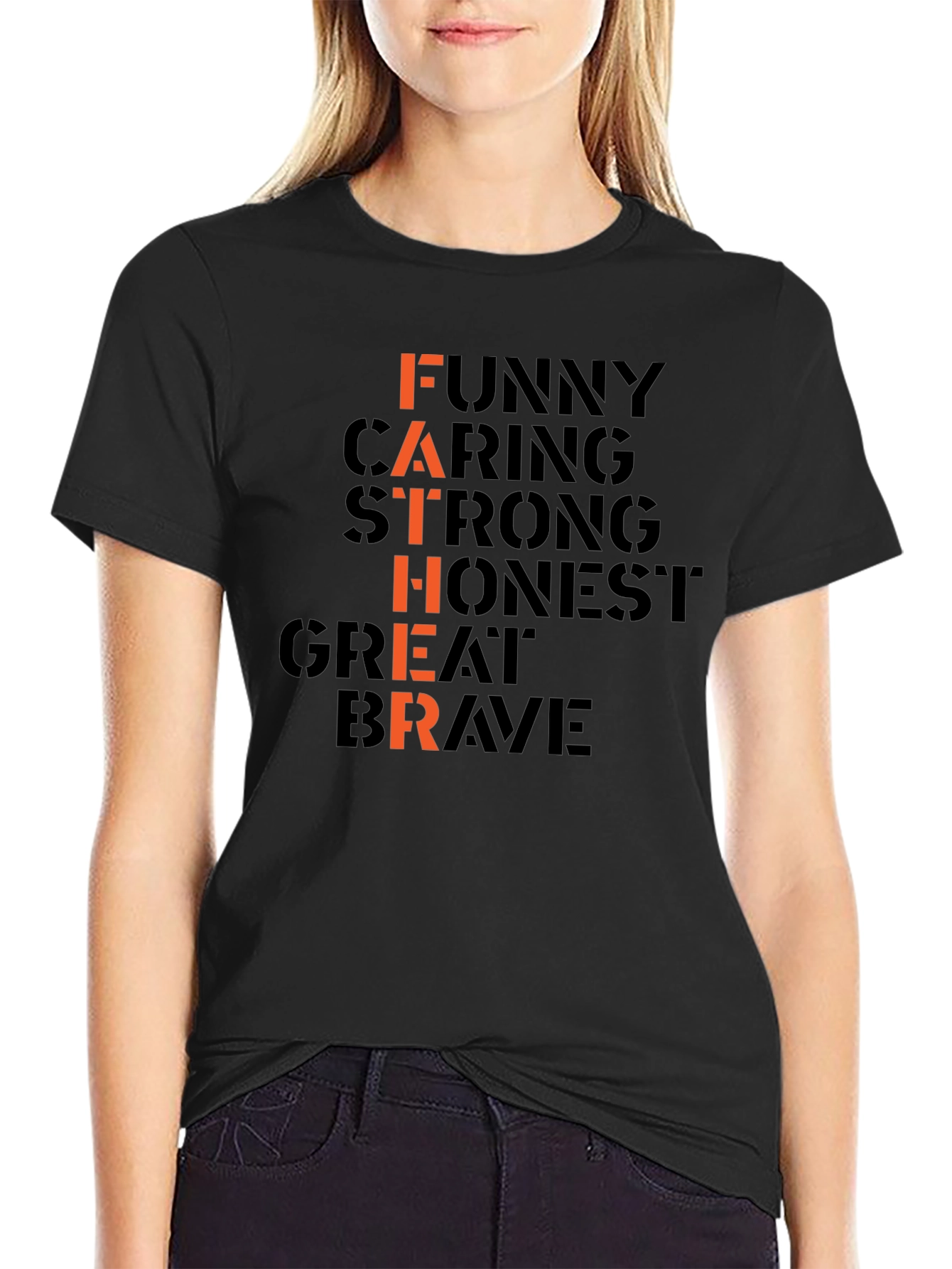 Father Funny Caring Strong Graphic T-Shirt