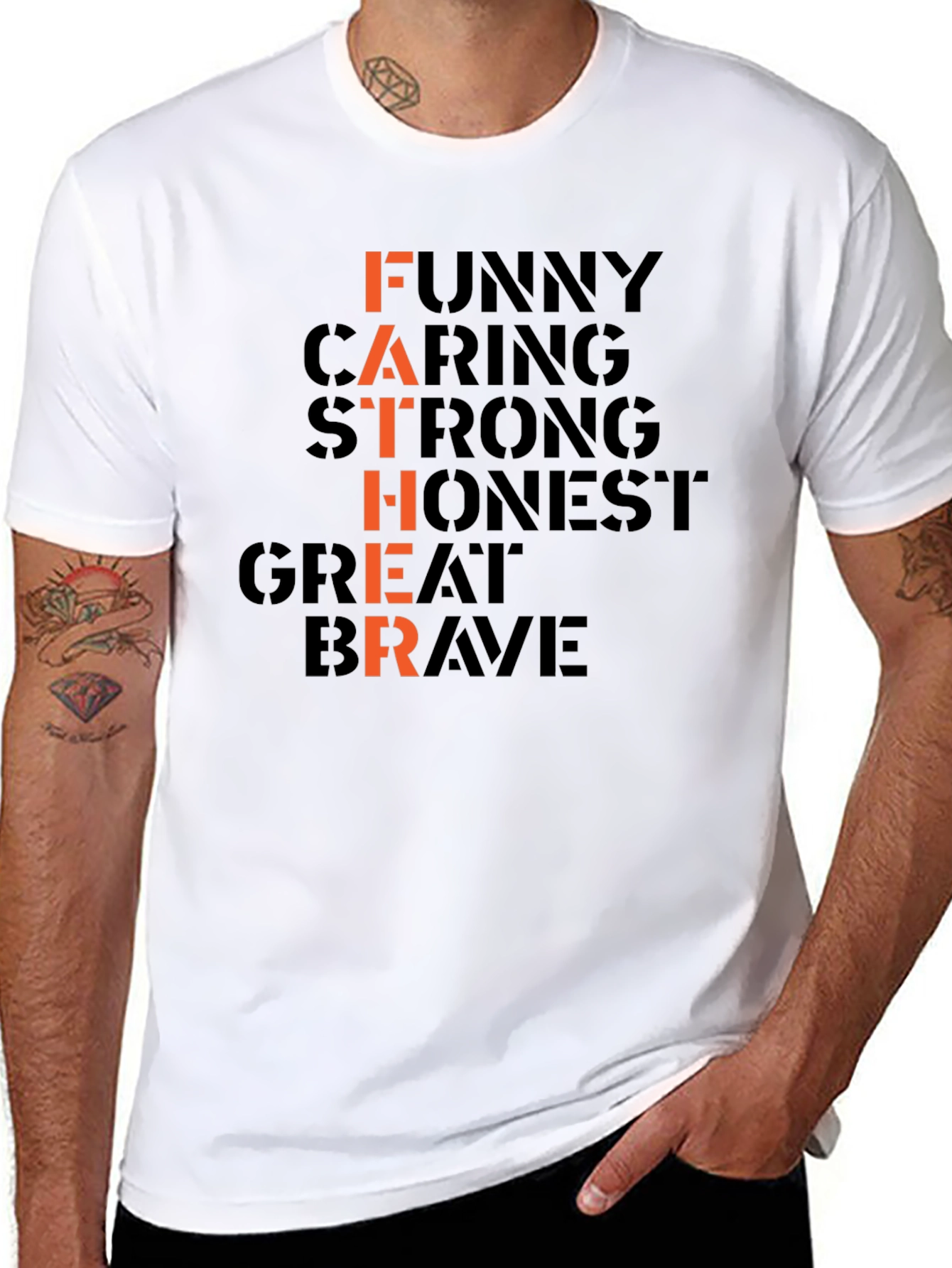 Father Funny Caring Strong Graphic T-Shirt