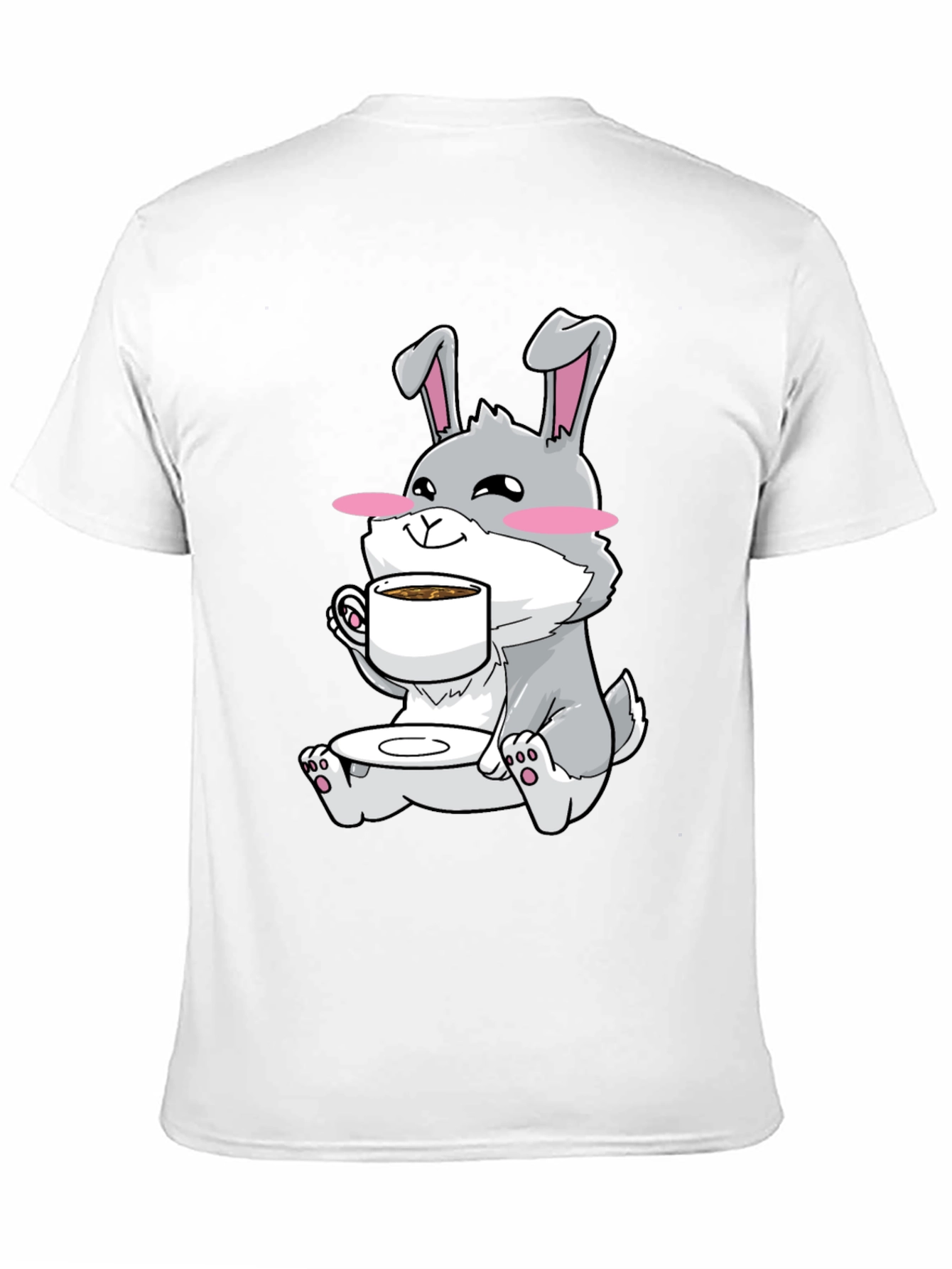 Bunny Sipping Coffee T-Shirt - Cute Graphic Tee