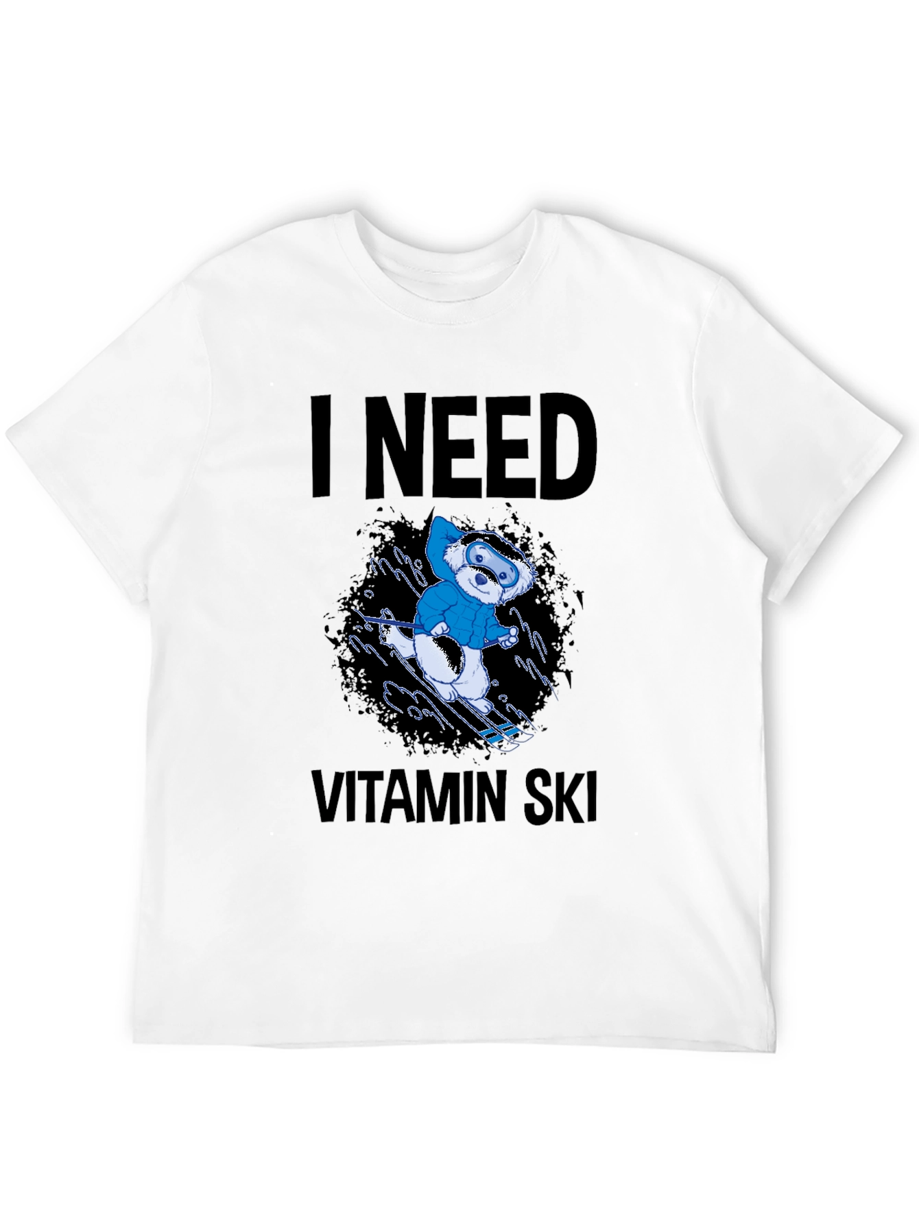 I Need Vitamin Ski Black T-Shirt