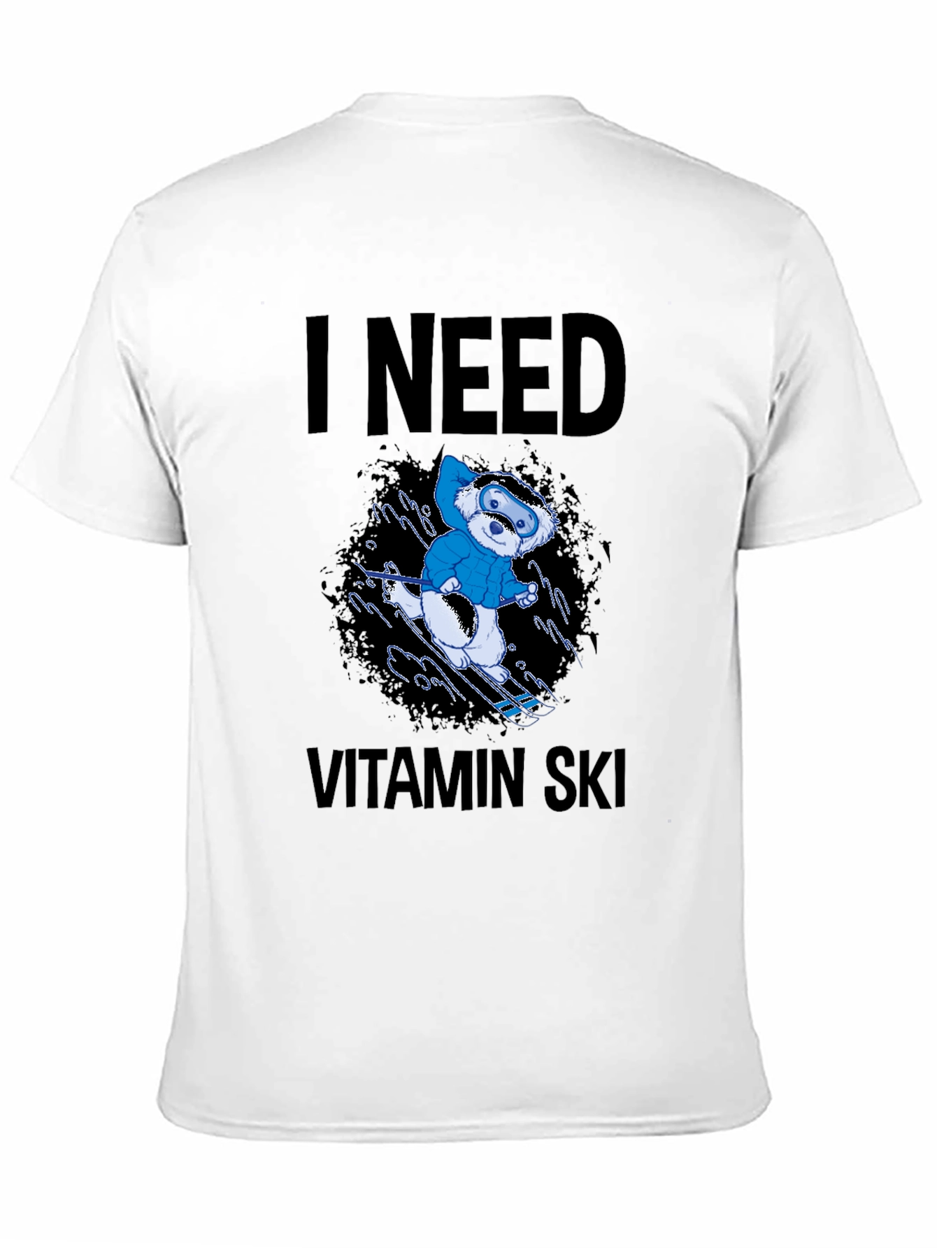 I Need Vitamin Ski Black T-Shirt