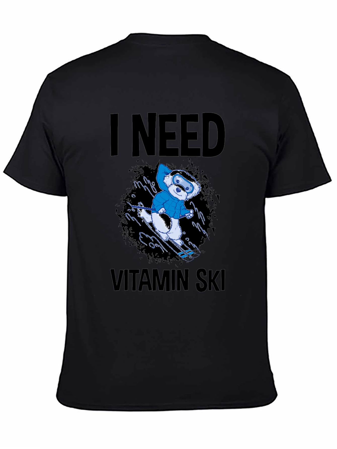I Need Vitamin Ski Black T-Shirt