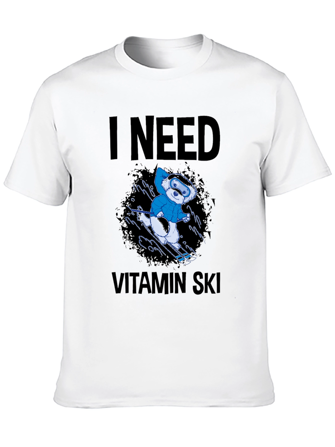 I Need Vitamin Ski Black T-Shirt