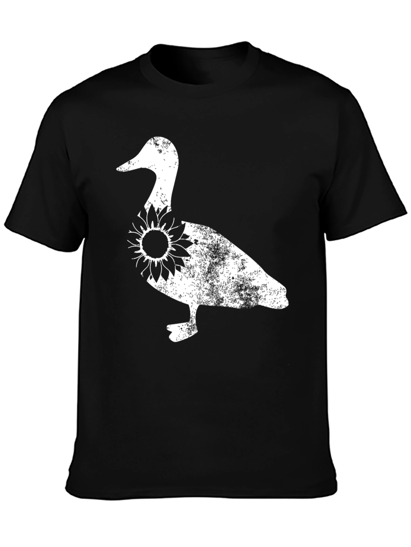 Duck Sunflower Graphic Tee - Black