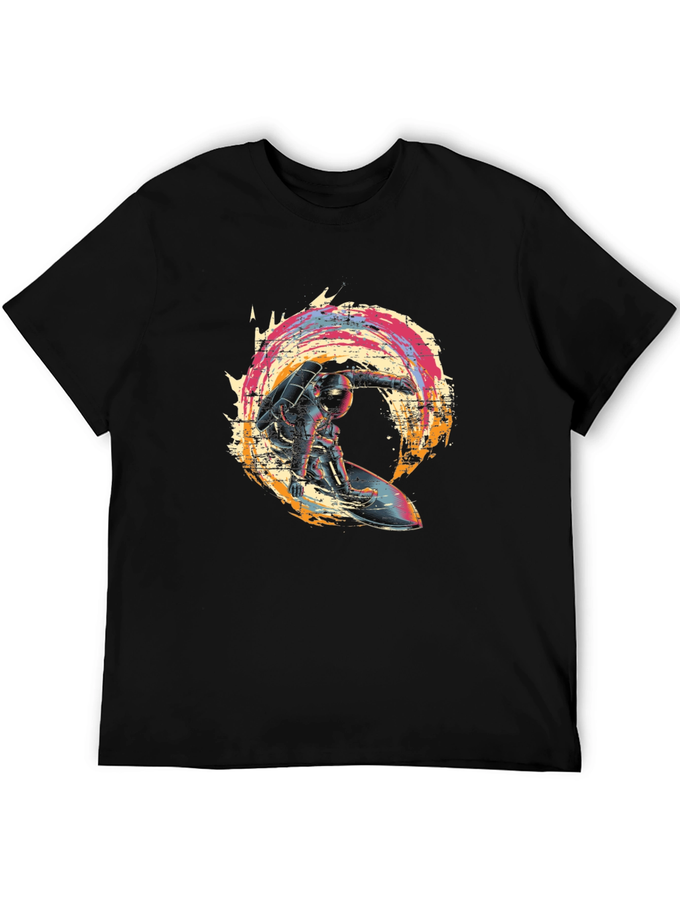 Astronaut Surfer Graphic Tee - Black T-Shirt