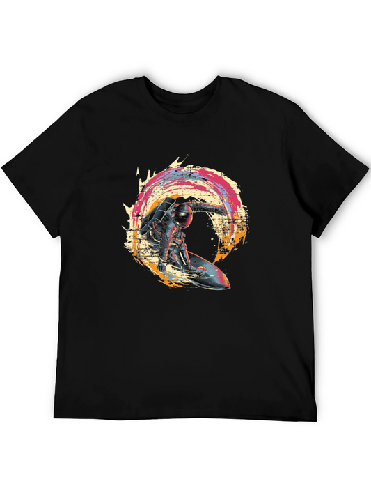Astronaut Surfer Graphic Tee - Black T-Shirt