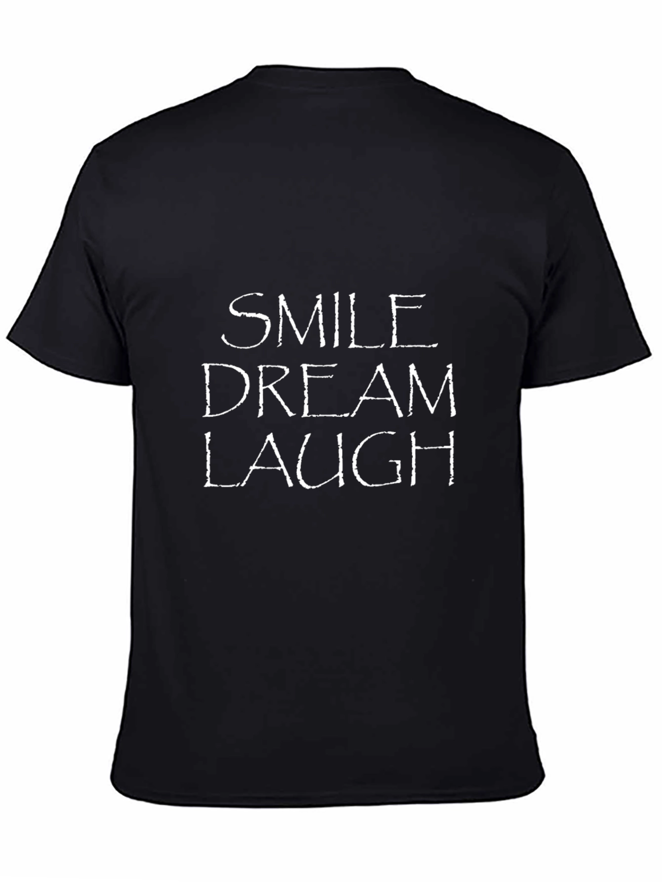 Smile Dream Laugh Black Graphic T-Shirt