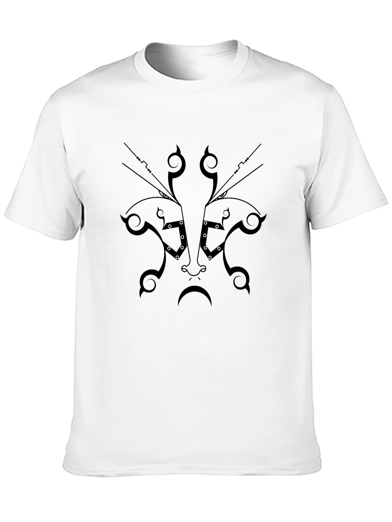 Abstract Face Graphic Black T-Shirt