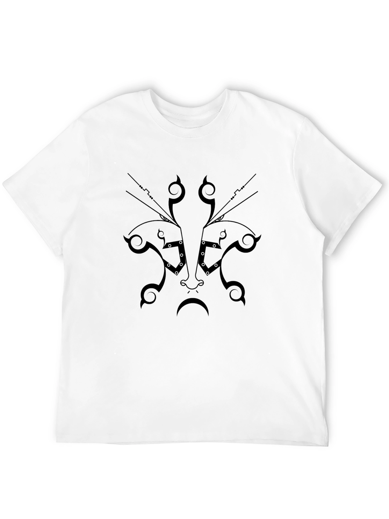 Abstract Face Graphic Black T-Shirt