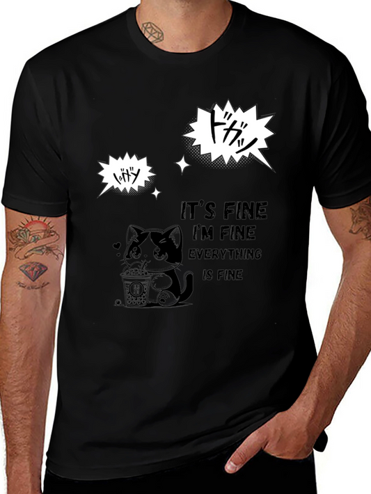Its Fine Cat Graphic Tee - Comfort and Style