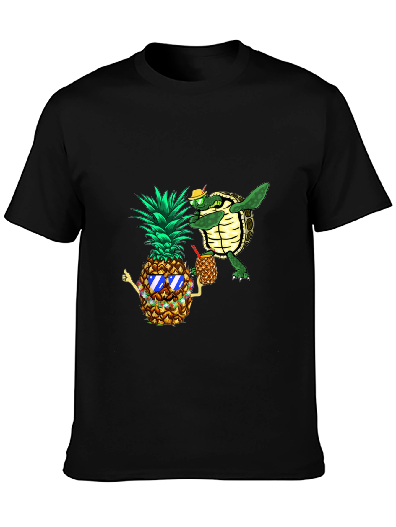 Pineapple & Turtle Graphic T-Shirt