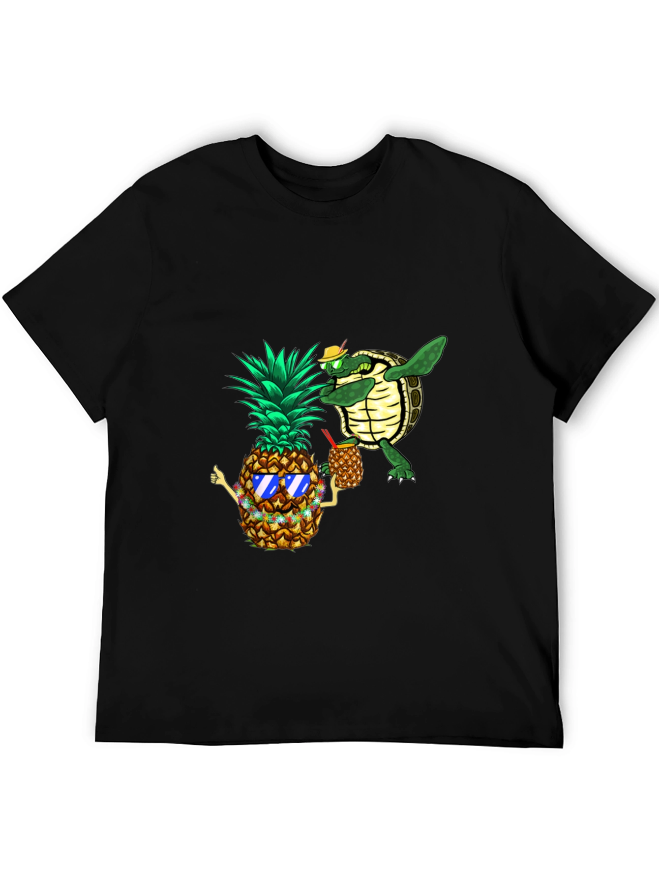 Pineapple & Turtle Graphic T-Shirt