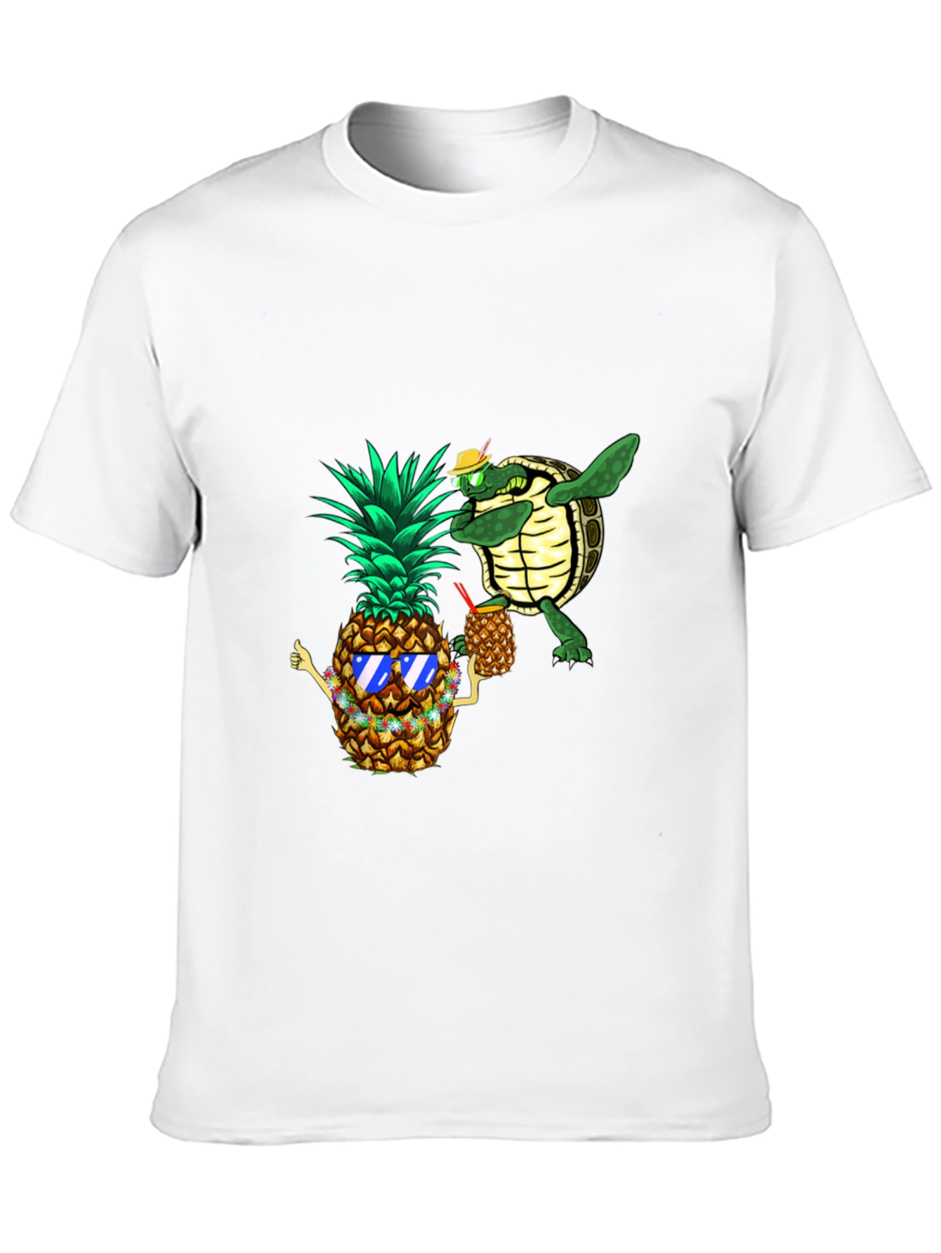 Pineapple & Turtle Graphic T-Shirt