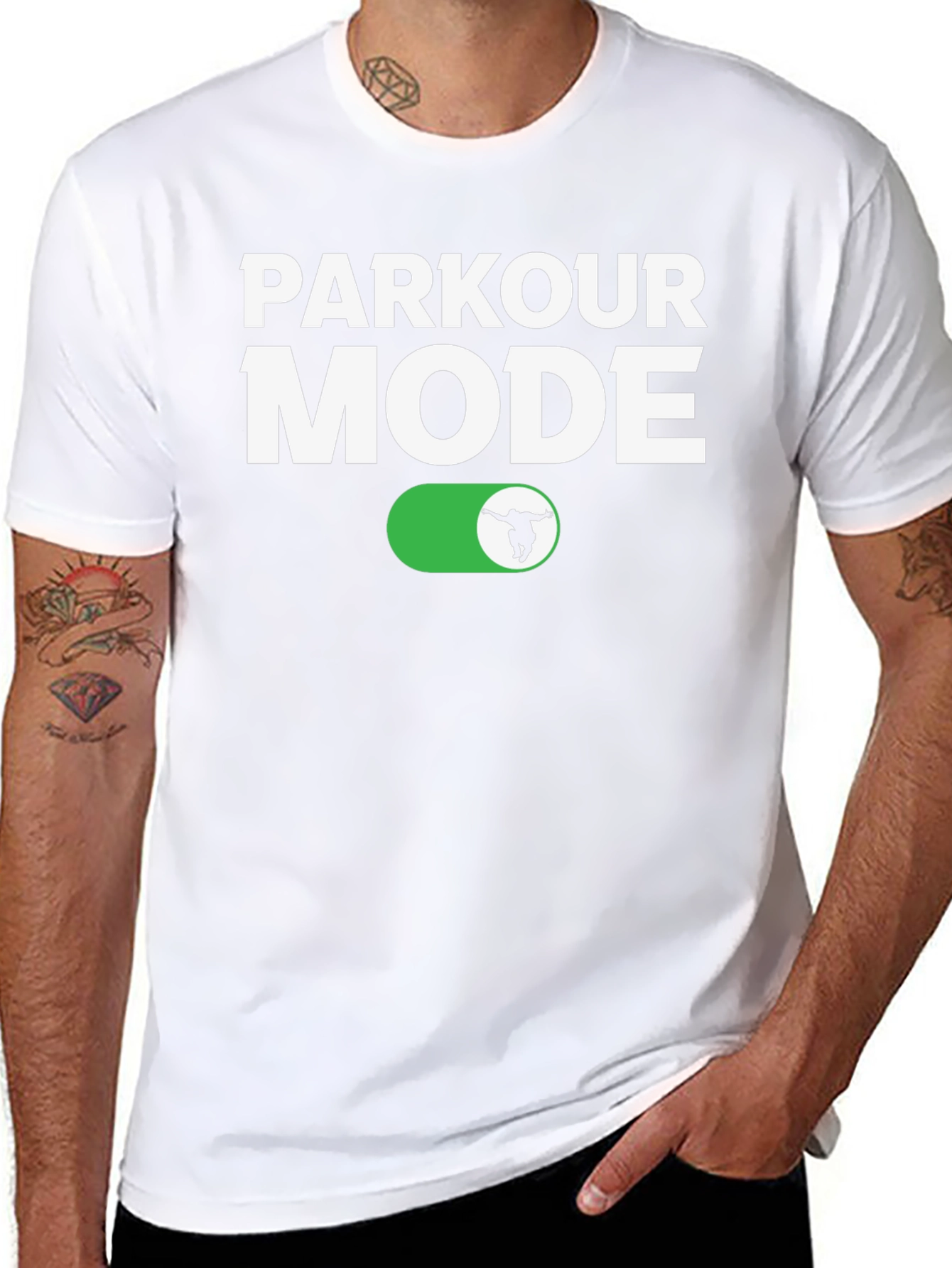 Parkour Mode On T-Shirt - Athletic Black Tee