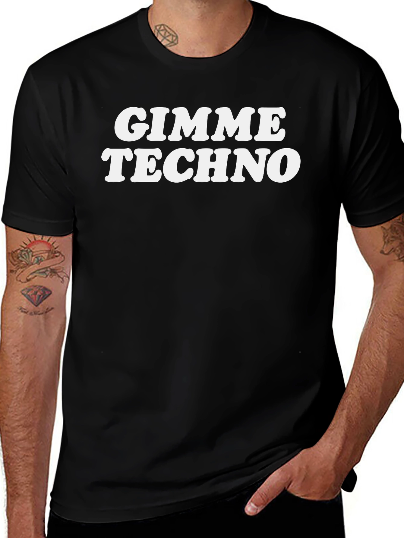 Gimme Techno Black Graphic T-Shirt