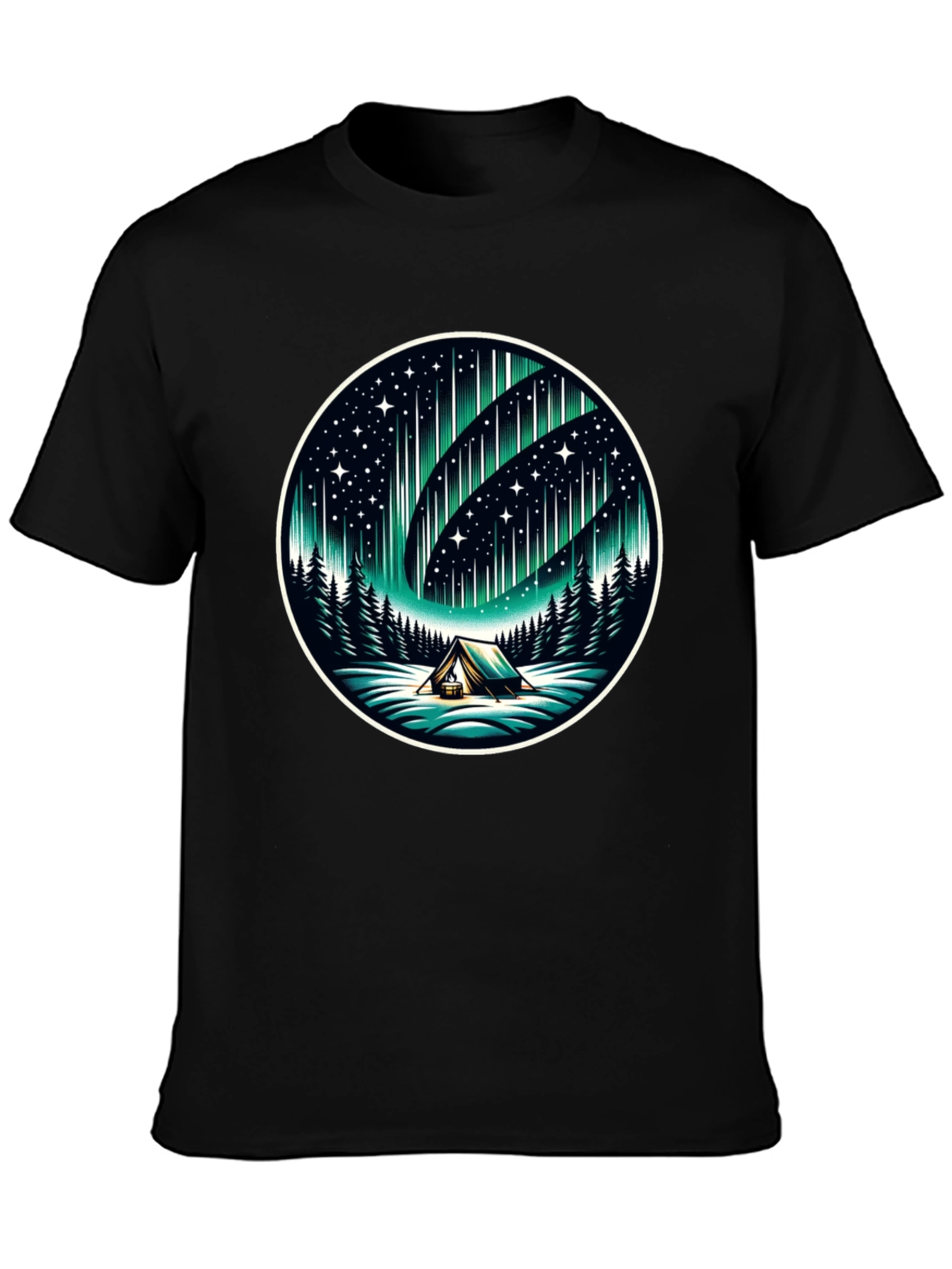 Northern Lights Camping Graphic Tee