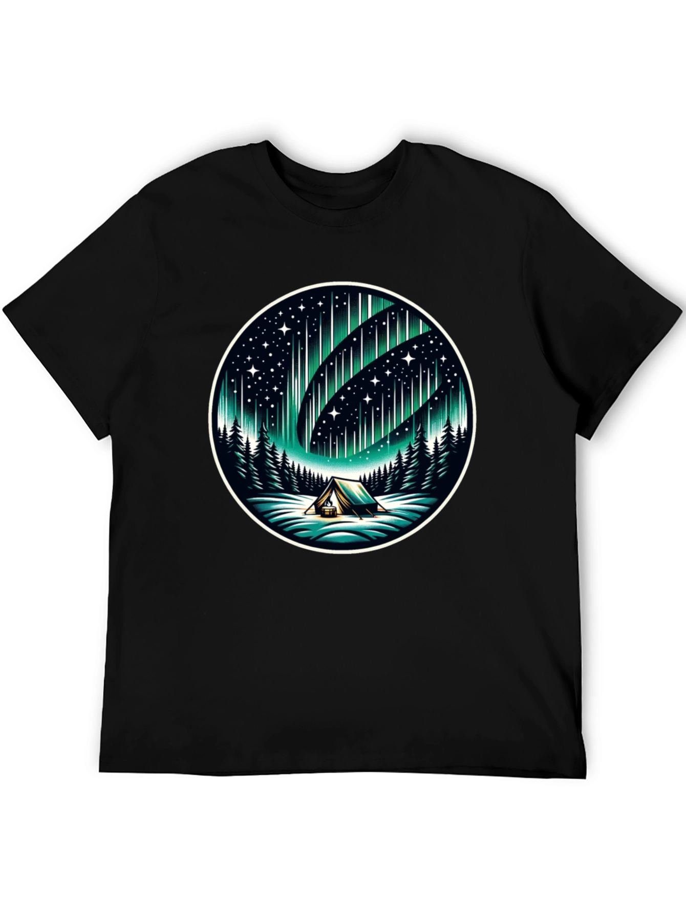 Northern Lights Camping Graphic Tee