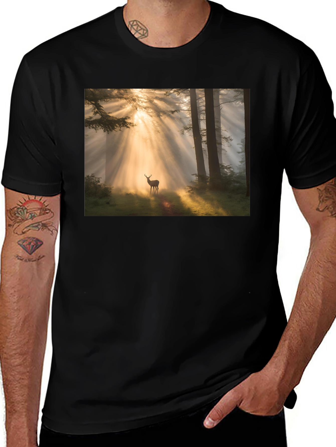 Forest Deer T-Shirt - Nature Lover Tee