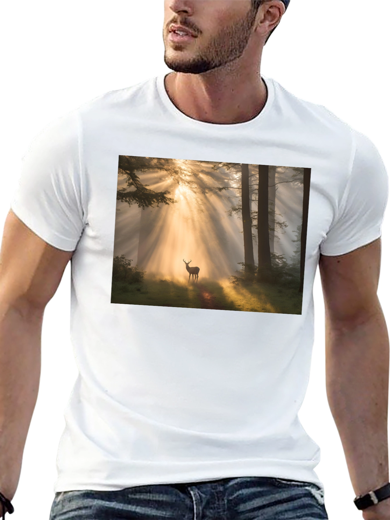 Forest Deer T-Shirt - Nature Lover Tee
