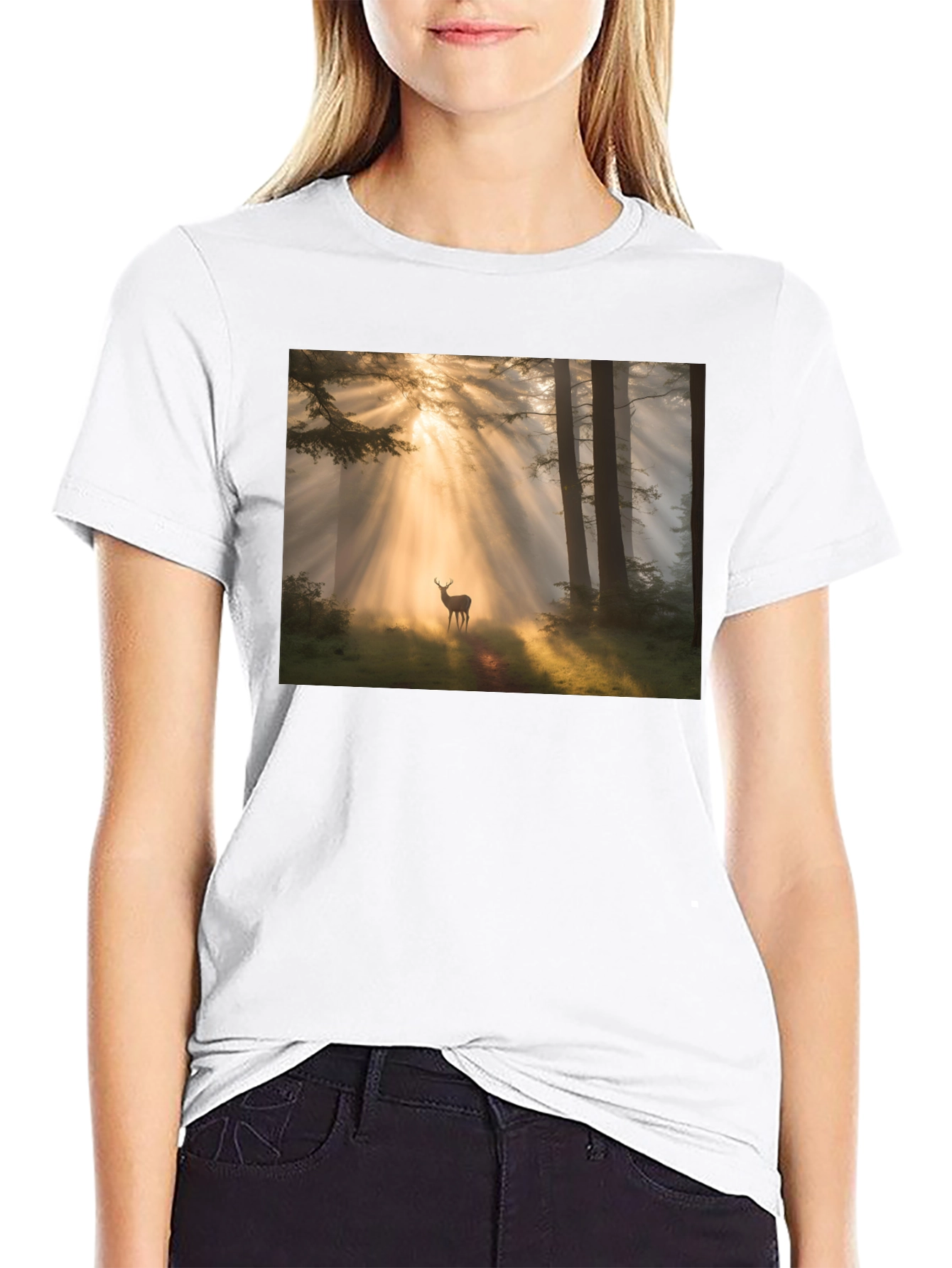 Forest Deer T-Shirt - Nature Lover Tee