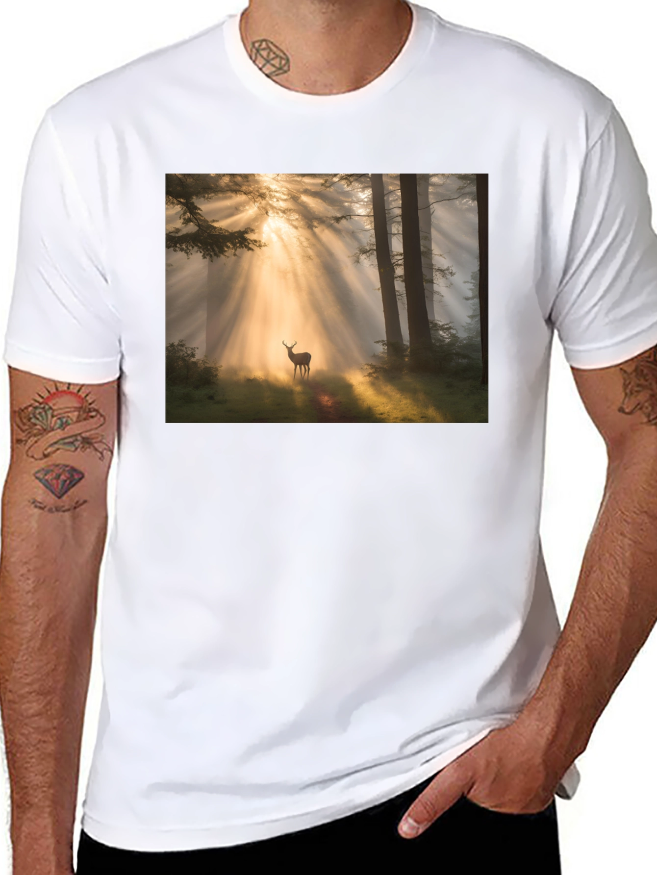 Forest Deer T-Shirt - Nature Lover Tee