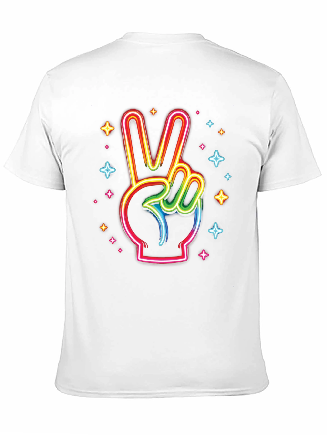 Neon Peace Sign Black T-Shirt
