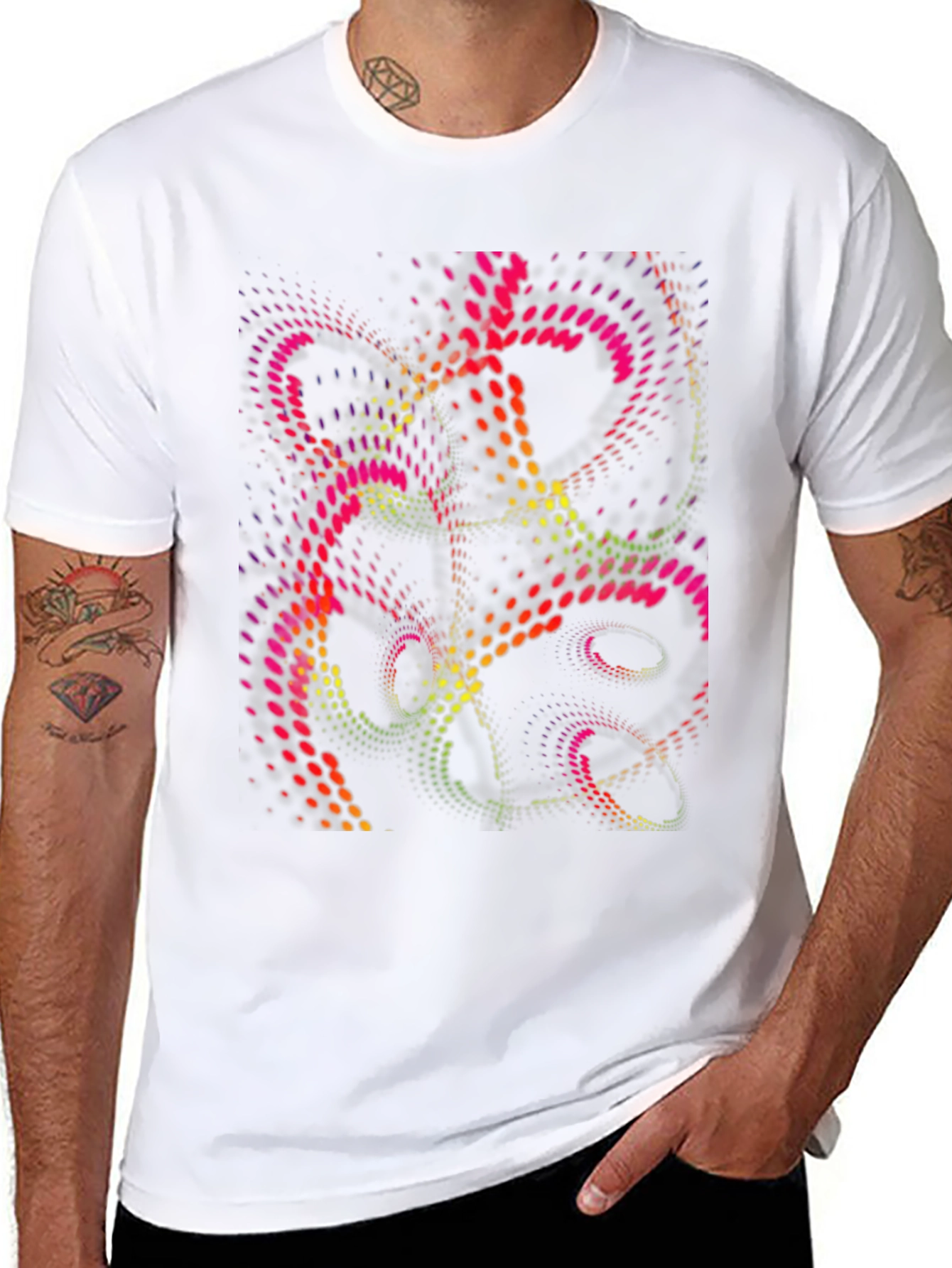 Abstract Dot Design Black T-Shirt