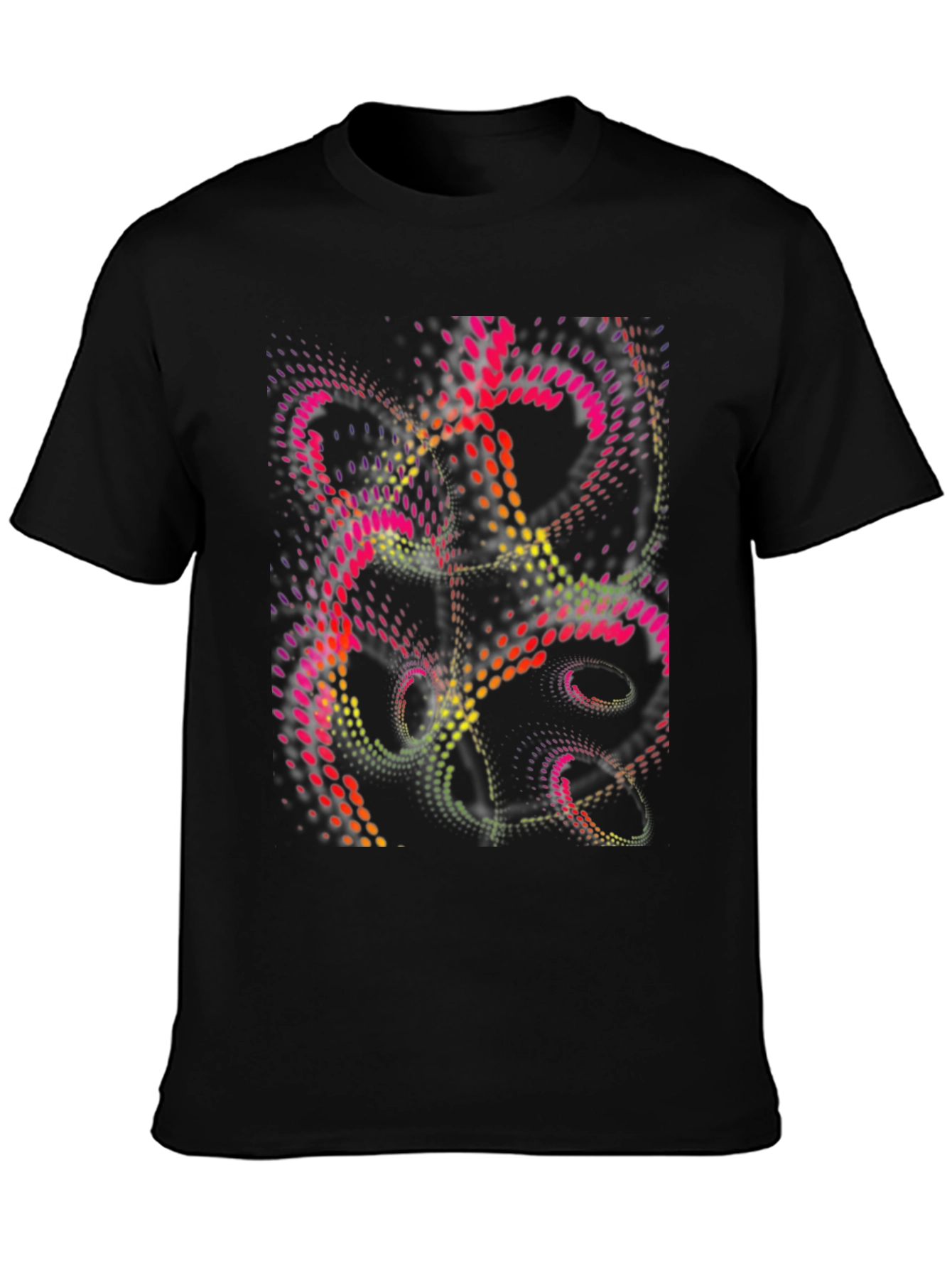 Abstract Dot Design Black T-Shirt