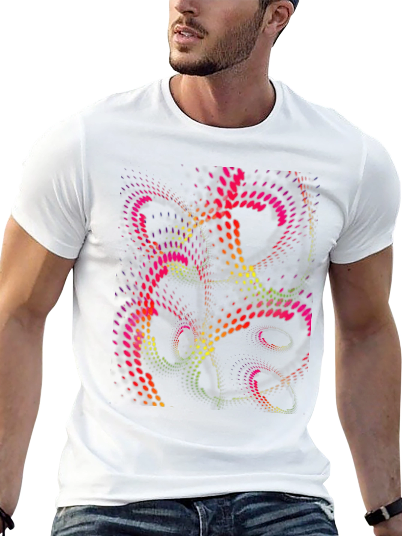 Abstract Dot Design Black T-Shirt