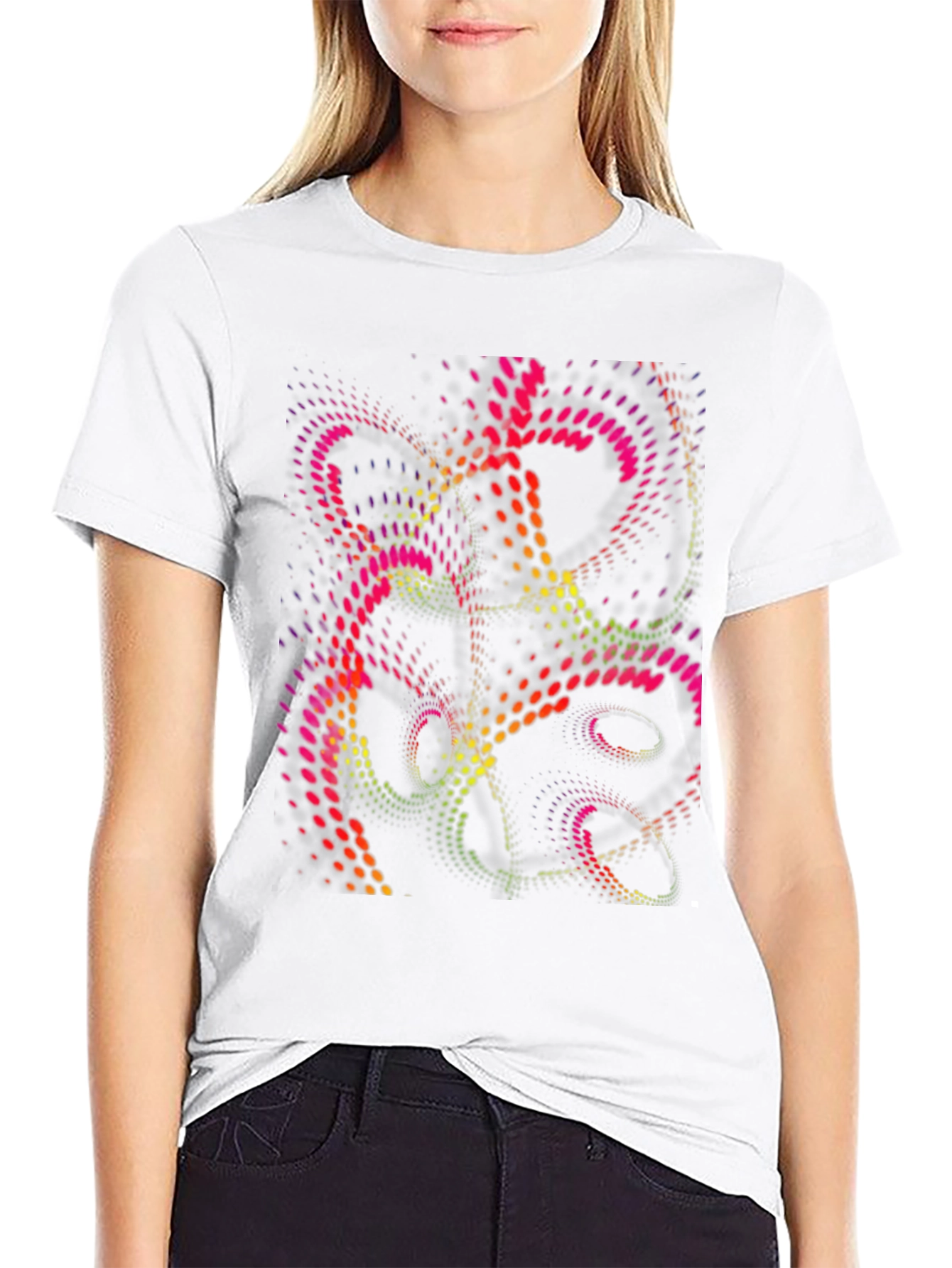 Abstract Dot Design Black T-Shirt