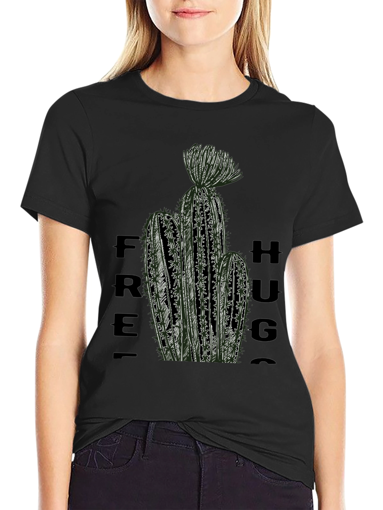 Free Hugs Cactus T-Shirt - Unique Graphic Tee