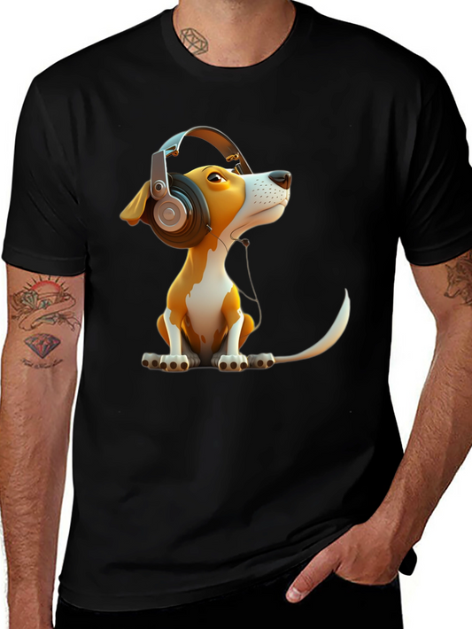 Dog with Headphones Graphic Tee