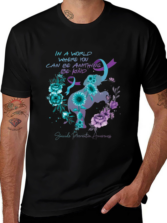 Suicide Prevention Awareness Elephant Graphic Tee