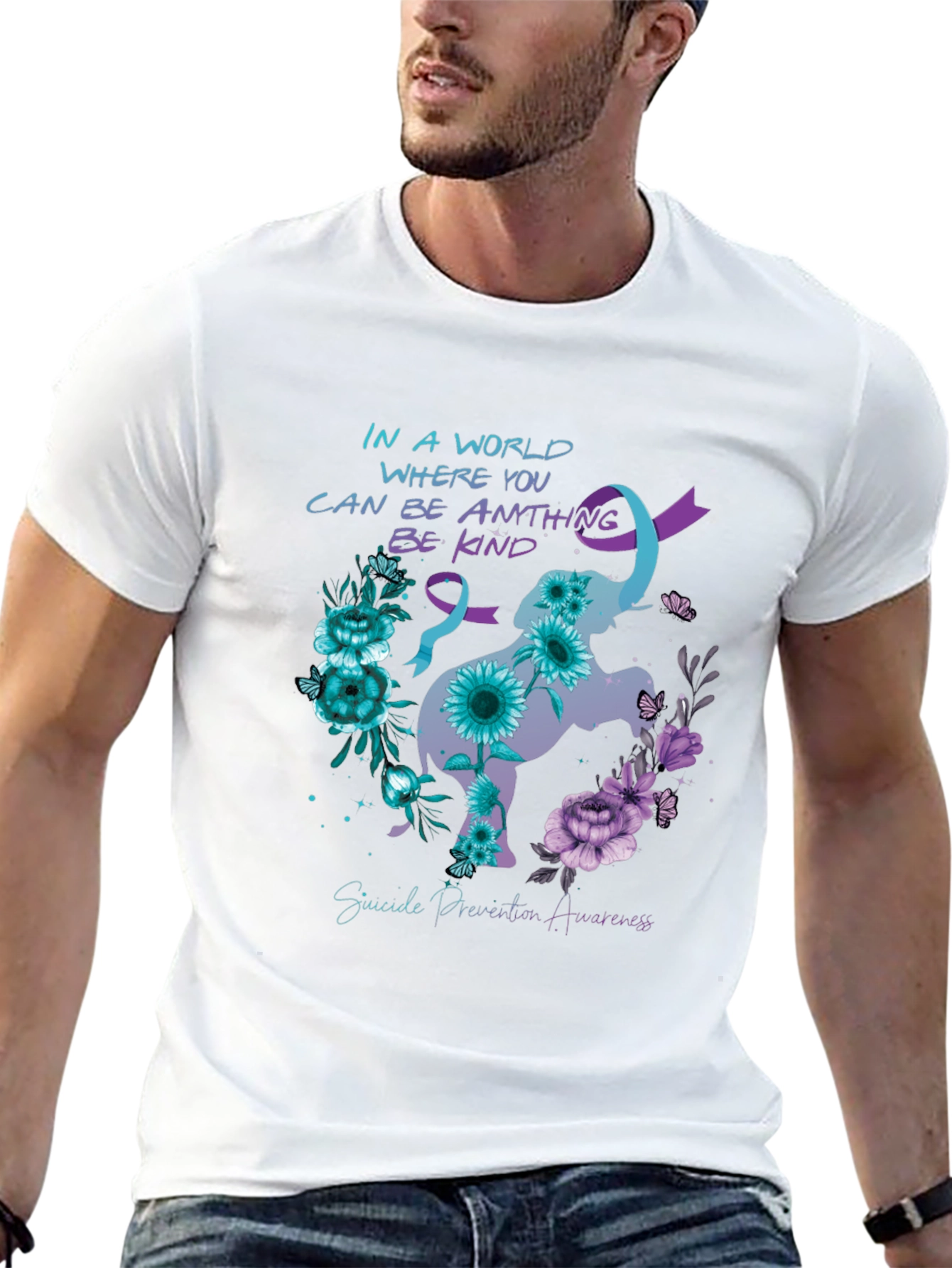 Suicide Prevention Awareness Elephant Graphic Tee