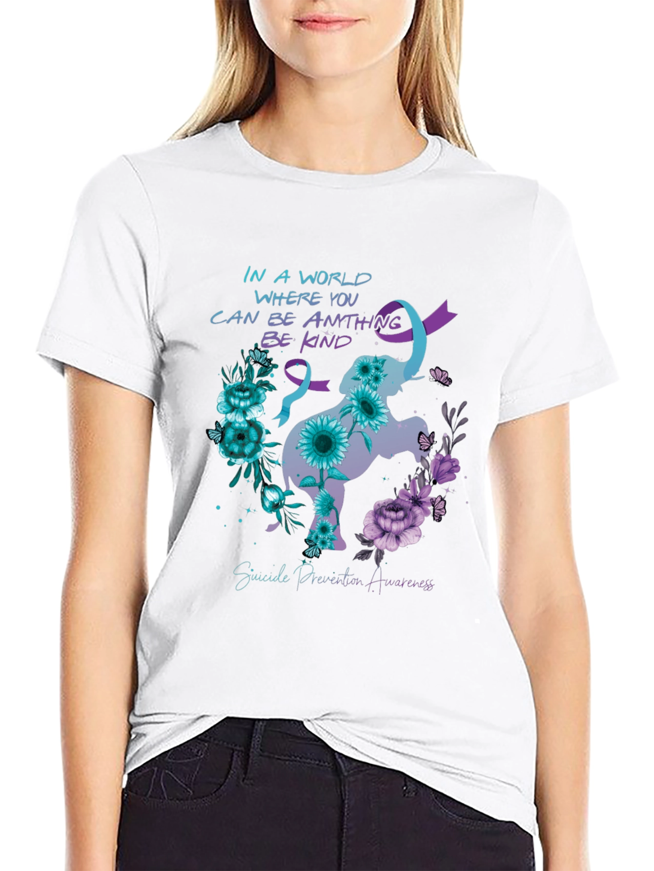 Suicide Prevention Awareness Elephant Graphic Tee