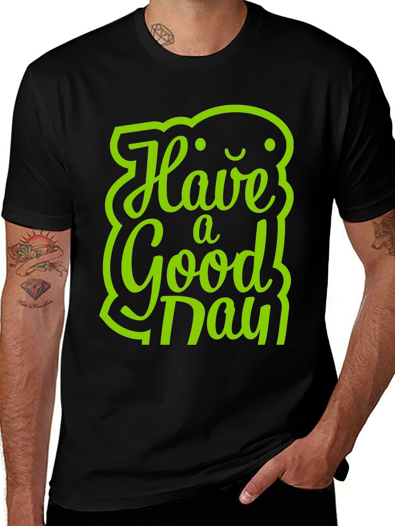 Have a Good Day Graphic Tee - Black