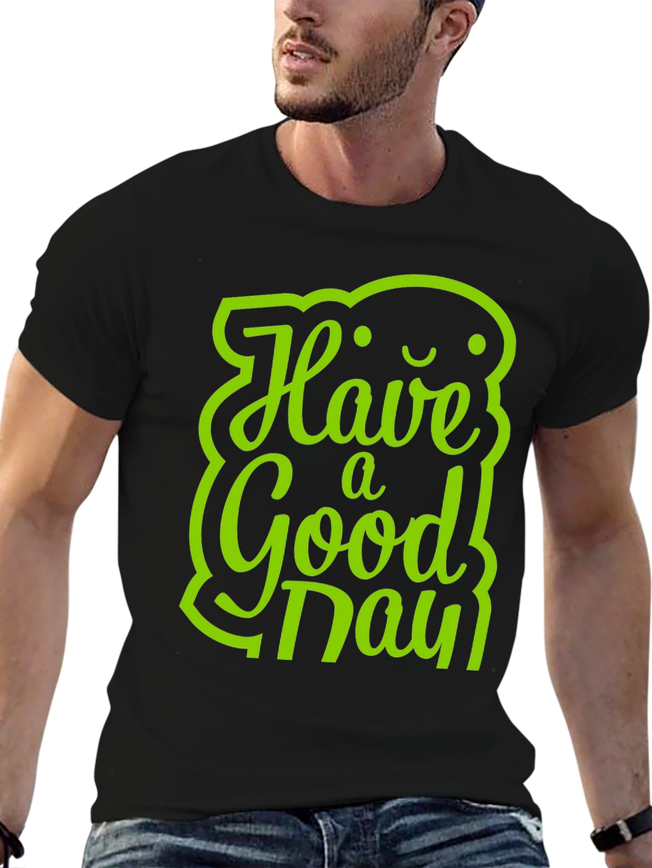 Have a Good Day Graphic Tee - Black