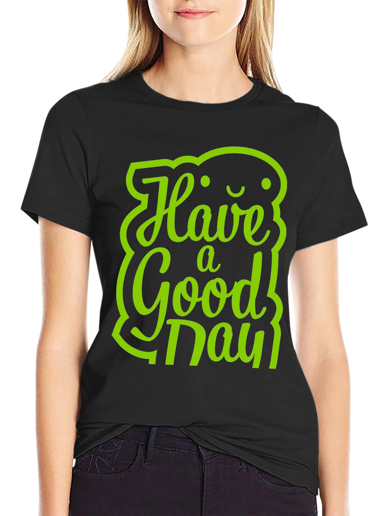 Have a Good Day Graphic Tee - Black