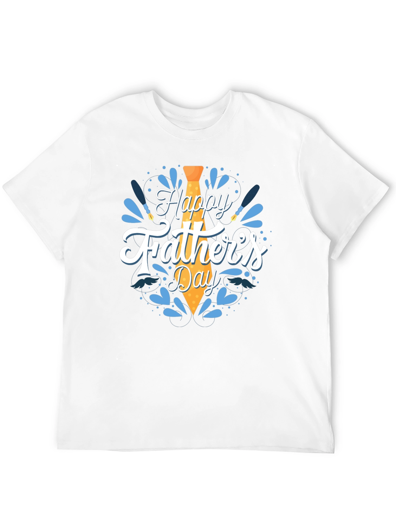 Happy Fathers Day Graphic Tee - Black Cotton T-Shirt