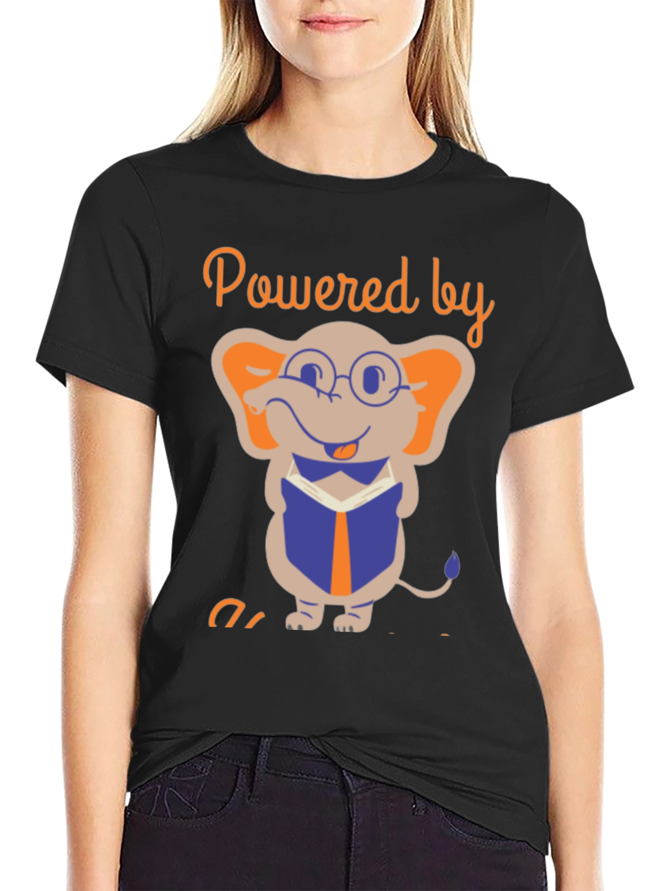 Powered By Books T-Shirt - Elephant Reader Graphic Tee