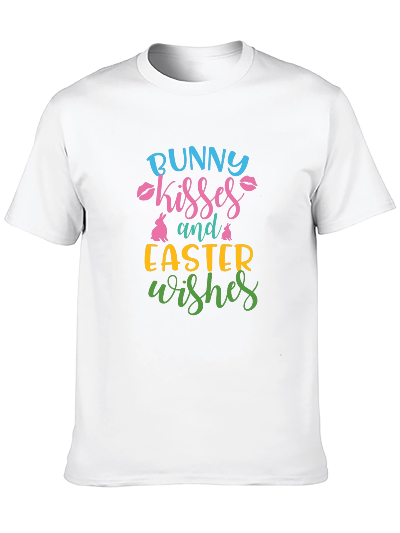 Bunny Kisses Easter Wishes Graphic T-Shirt